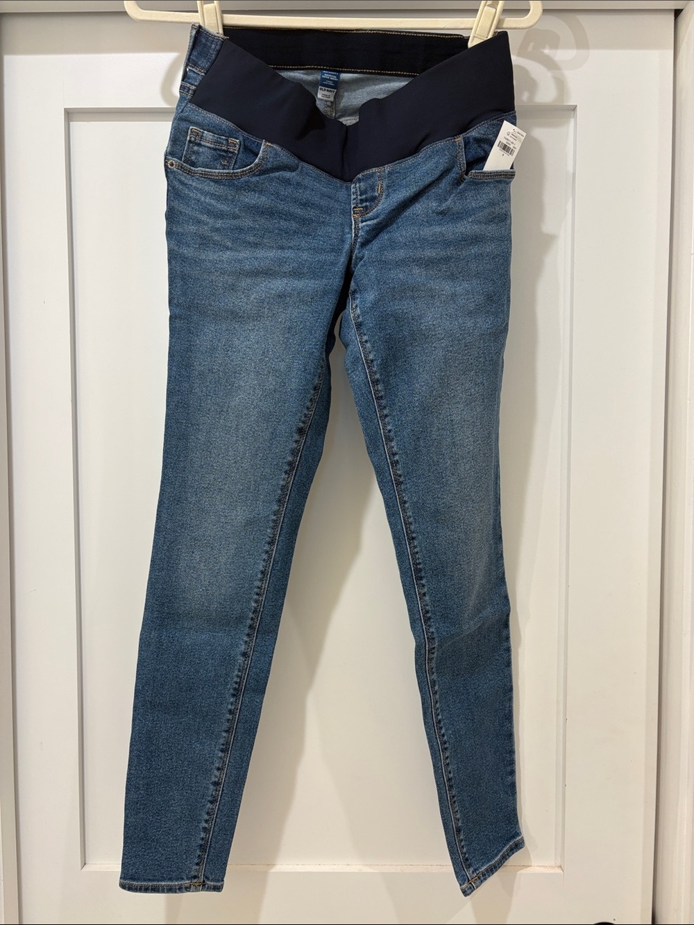 Old Navy Skinny Maternity Jeans with Navy Stretch Waistband - Blue